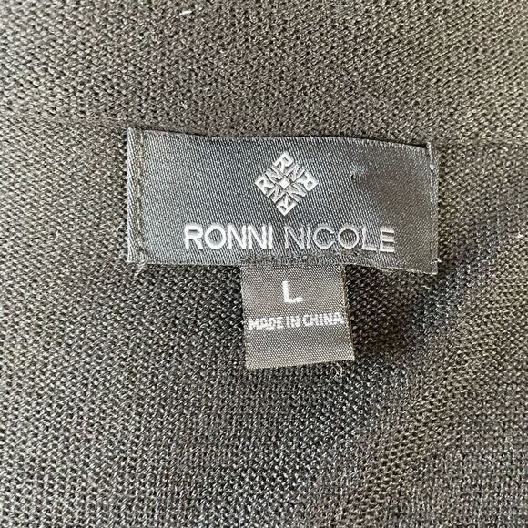 NWT Ronni Nicole Black Cardigan Sweater Size L - Picture 6 of 7